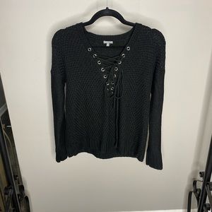NEW Black Knit Tie Sweater